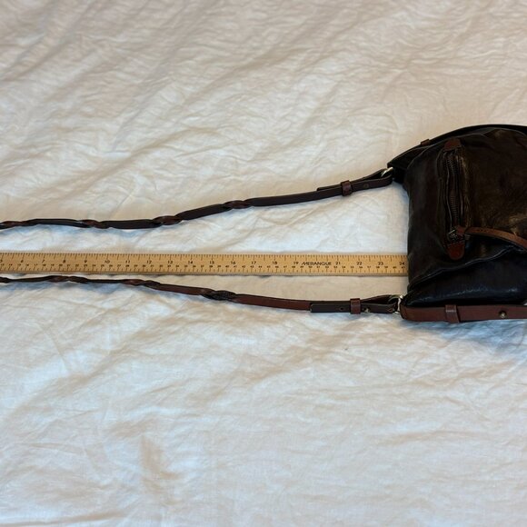 Massimo Dutti Genuine Leather Crossbody Bag – Dark Brown – Boho Vintage Style - Picture 7 of 15